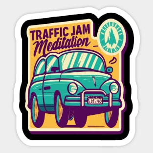 Traffic jam meditation Sticker